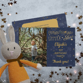 Tarjeta De Agradecimiento Twinkle Twinkle Pequeño Estrella Niño Fiesta de cu