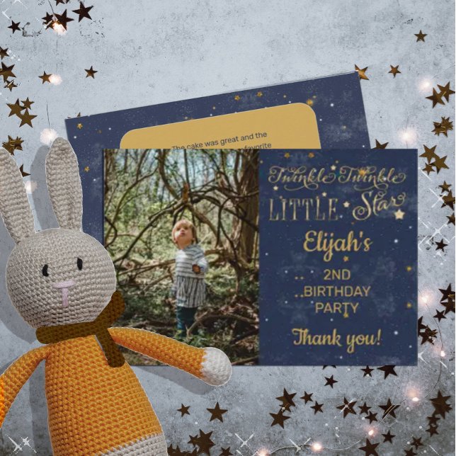 Tarjeta De Agradecimiento Twinkle Twinkle Pequeño Estrella Niño Segundo Fies (Subido por el creador)