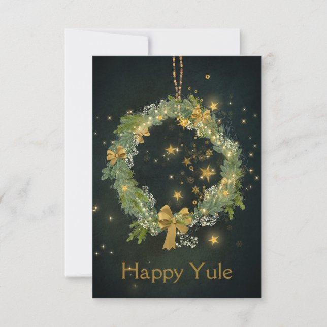 Tarjeta De Agradecimiento Twinkling Yule Wreath (Anverso)
