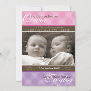 Tarjeta De Agradecimiento TWINS BABY GRACIAS :: armonía 4P