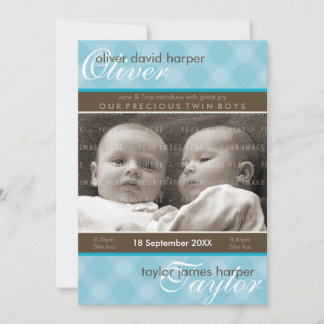 Tarjeta De Agradecimiento TWINS BABY GRACIAS :: armonía 5P