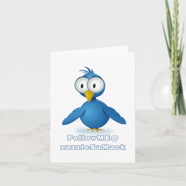 Tarjeta De Agradecimiento Twitter Sígueme @ Su Nombre De Usuario Gracias (Anverso)