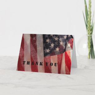 Tarjeta De Agradecimiento Two backlit USA flags