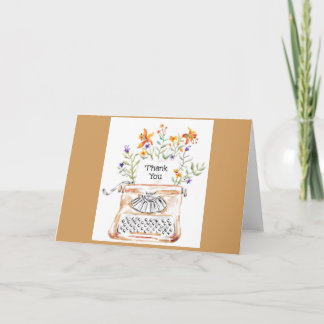Tarjeta De Agradecimiento Typewriter Thanks Greeting Card
