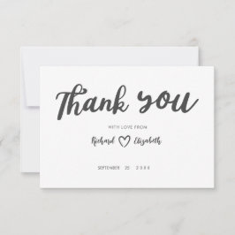 Tarjeta De Agradecimiento Typografía mínima Boda moderno Gracias