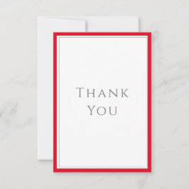Tarjeta De Agradecimiento Typografía mínima Elegante eterno Rojo cerezo