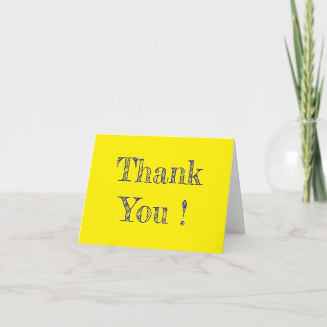 Tarjeta De Agradecimiento Typografía simple Amarillo (Anverso)