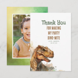 Tarjeta De Agradecimiento Tyronasaurus Rex Dinosaur Birthday Gracias Foto