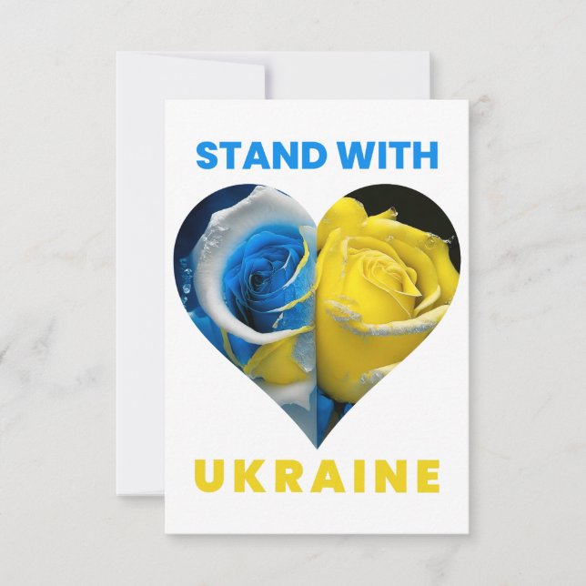 Tarjeta De Agradecimiento Ucrania, Bandera del Corazón, Ucrania (Anverso)