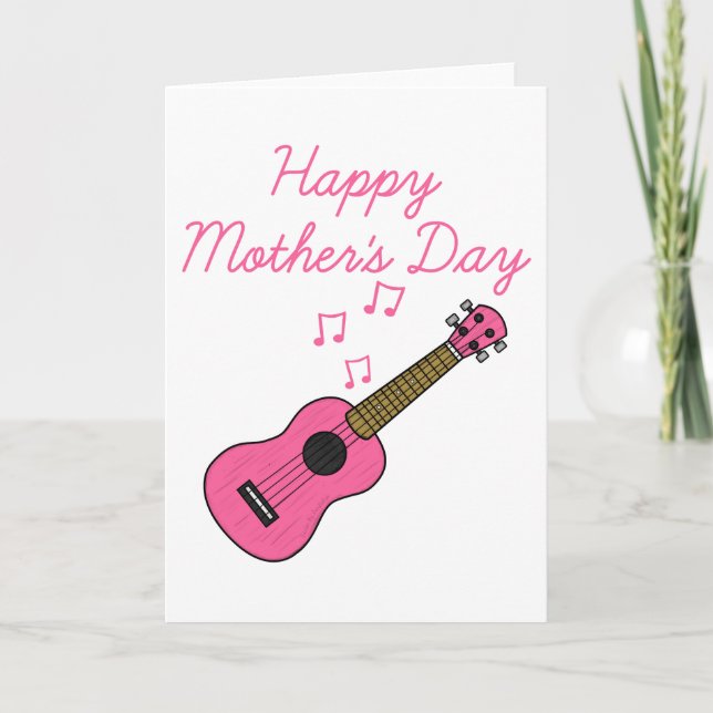 Tarjeta De Agradecimiento Uke, músico del Día de la Madre de Ucrania (Anverso)