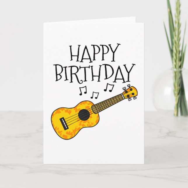 Tarjeta De Agradecimiento Ukulele Birthday Card Uke Player Musisist (Anverso)