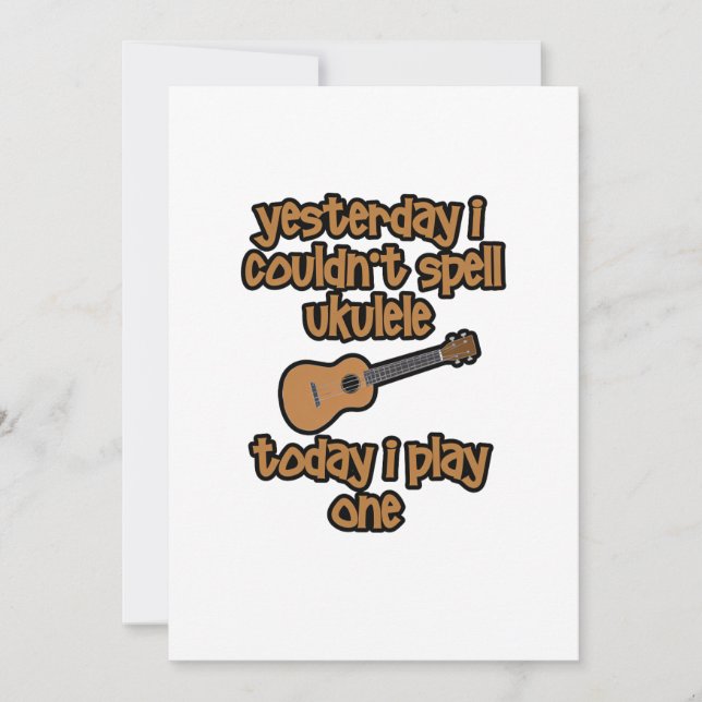 Tarjeta De Agradecimiento Ukulele Original Divertido (Anverso)