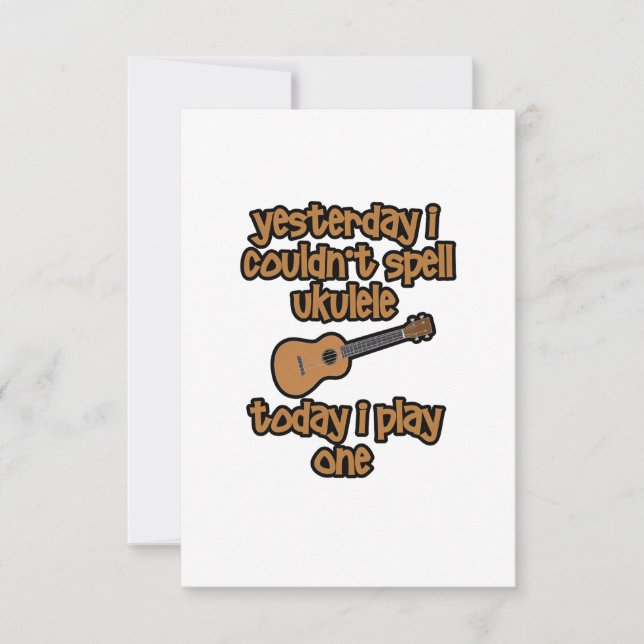 Tarjeta De Agradecimiento Ukulele Original Divertido (Anverso)