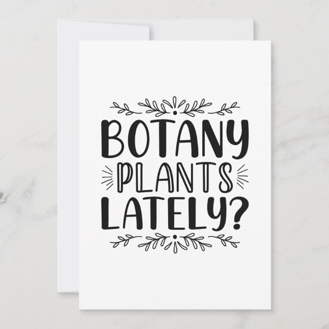 Tarjeta De Agradecimiento Últimamente, plantas botánicas (Anverso)