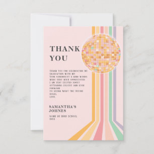 Tarjeta De Agradecimiento Último partido de graduación de baile retro