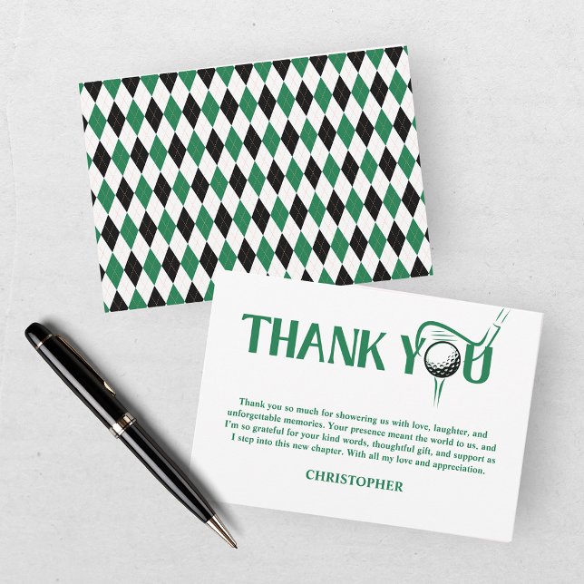 Tarjeta De Agradecimiento Último Swing Golf Verde Soltero Gracias (Subido por el creador)