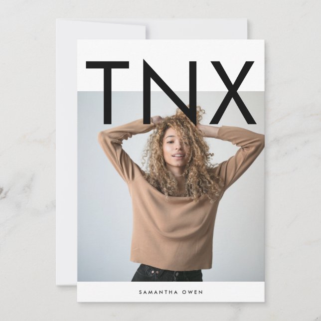 Tarjeta De Agradecimiento Ultra Moderno negrita Gran Graduado Simple TNX (Anverso)