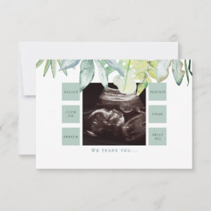 Tarjeta De Agradecimiento Ultrasonido Foliage Tropical Gracias