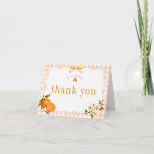 Tarjeta De Agradecimiento Un Adorable Bebé En Camino Fiesta De Shower Naranj