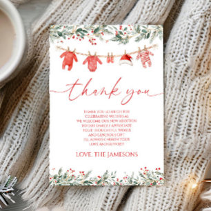 Tarjeta De Agradecimiento Un alegre pequeño baby shower Navidad Baby Shower