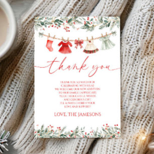 Tarjeta De Agradecimiento Un alegre pequeño baby shower Navidad Baby Shower
