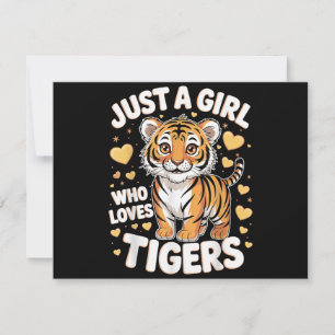 Tarjeta De Agradecimiento Un animal de tigre aburrido, sólo un Chica que ama
