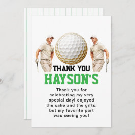 Tarjeta De Agradecimiento ¡Un Año Atrás, Sigue El Golf! Primer cumpleaños