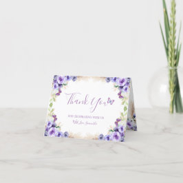 Tarjeta De Agradecimiento Un año de mariposa florida doblada gracias