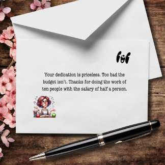 Tarjeta De Agradecimiento ¿Un aumento? ¿En Educación? Hilarante
