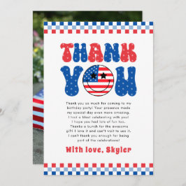 Tarjeta De Agradecimiento Un Babe Estadounidense 4 De Julio Primer Cumpleaño