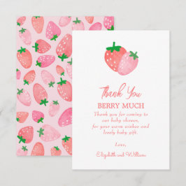 Tarjeta De Agradecimiento Un Baby Shower de fresa dulce de Berry