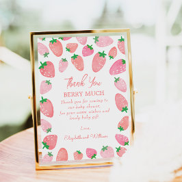 Tarjeta De Agradecimiento Un Baby Shower de fresa dulce de Berry