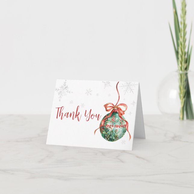 Tarjeta De Agradecimiento Un Baby Shower de unos Navidades muy amables (Anverso)