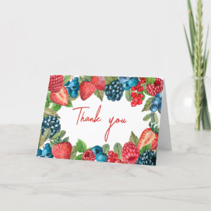 Tarjeta De Agradecimiento Un Baby Shower dulce de Berry