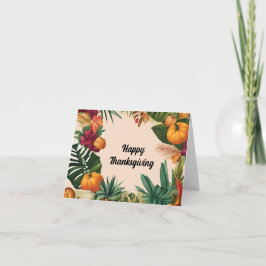 Tarjeta De Agradecimiento Un banquete de Acción de Gracias en un ambiente tr