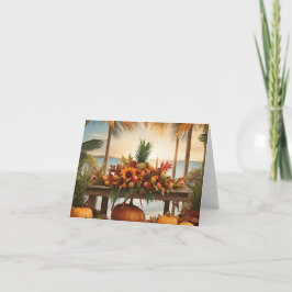 Tarjeta De Agradecimiento Un banquete de Acción de Gracias en un ambiente tr