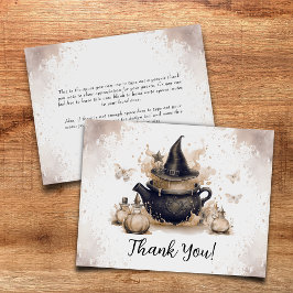 Tarjeta De Agradecimiento Un bebé elabora Baby Shower Neutral de Halloween