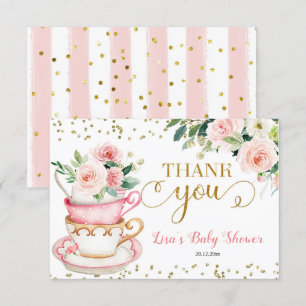 Tarjeta De Agradecimiento Un bebé está preparando Baby Shower Fiesta de té