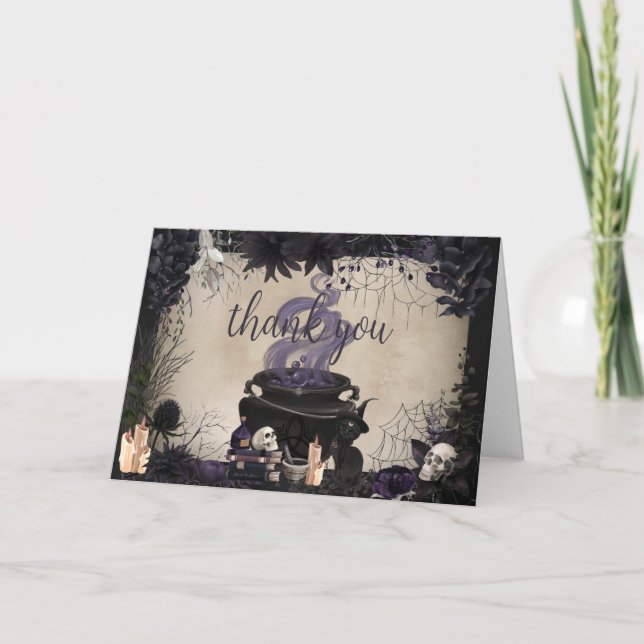 Tarjeta De Agradecimiento Un bebé está preparando Baby Shower gótico de Hall (Anverso)