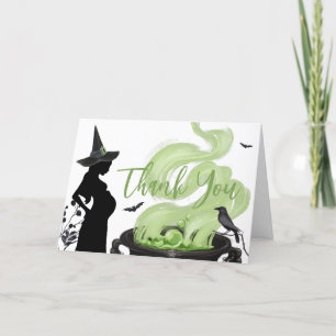 Tarjeta De Agradecimiento Un bebé está preparando Baby Shower verde de Hallo
