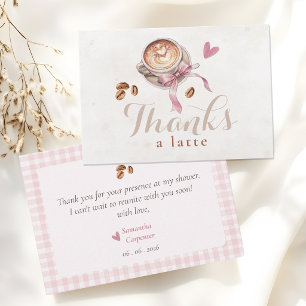 Tarjeta De Agradecimiento Un bebé está preparando café regalo rosa bebé show