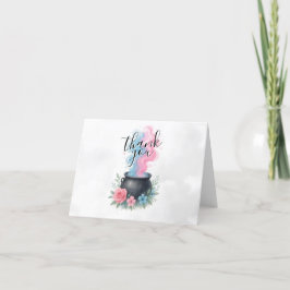 Tarjeta De Agradecimiento Un bebé está preparando un caldero de Halloween