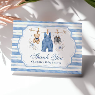 Tarjeta De Agradecimiento Un bebé niño con un poco de mezclilla azul
