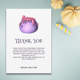 Tarjeta De Agradecimiento Un bebé prepara Baby Shower de Halloween