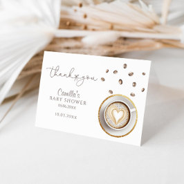 Tarjeta De Agradecimiento Un bebé prepara café Baby Shower