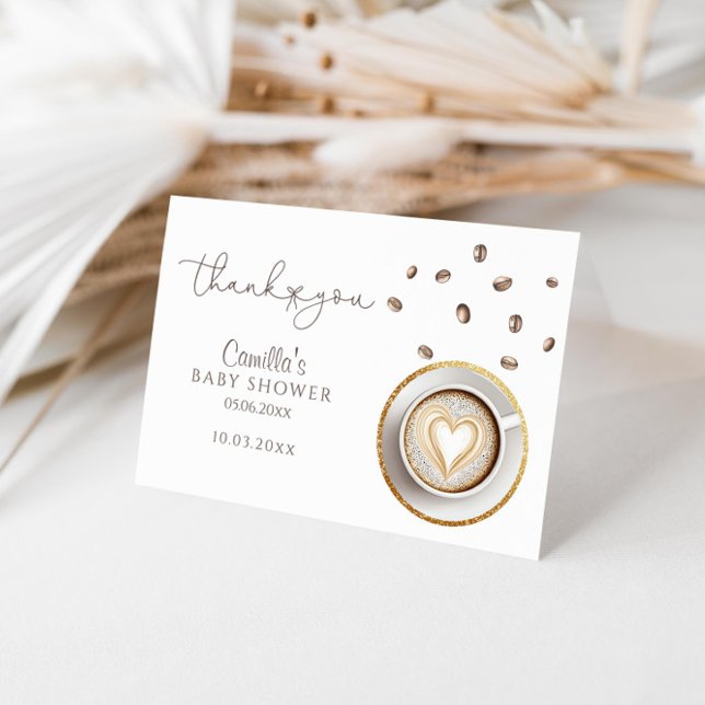 Tarjeta De Agradecimiento Un bebé prepara café Baby Shower (Subido por el creador)