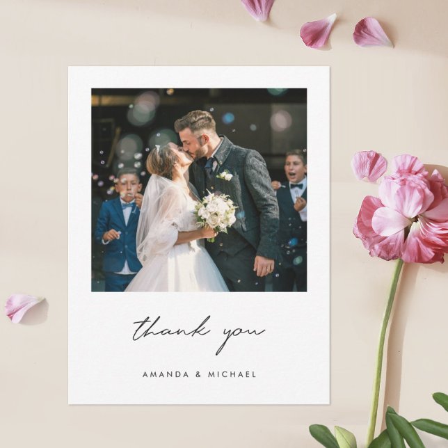 Tarjeta De Agradecimiento Un Boda de fotografía elegante y moderno (Subido por el creador)