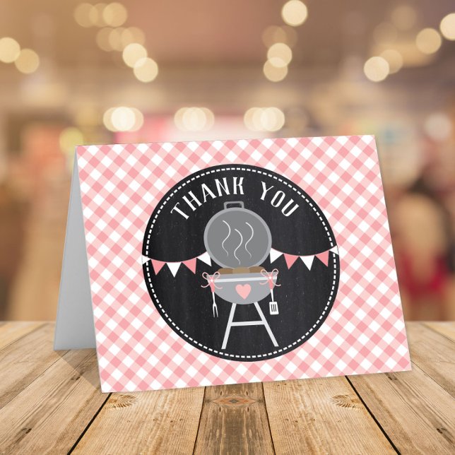 Tarjeta De Agradecimiento Un bollo en el Baby Shower del Chica rosado Oven B (Subido por el creador)