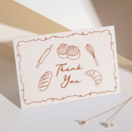 Tarjeta De Agradecimiento Un bollo en el Baby Shower del horno doblado