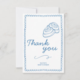 Tarjeta De Agradecimiento Un bollo en la fosa rusa de Baby Shower
